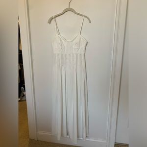 Zara White Pleated Midi Dress